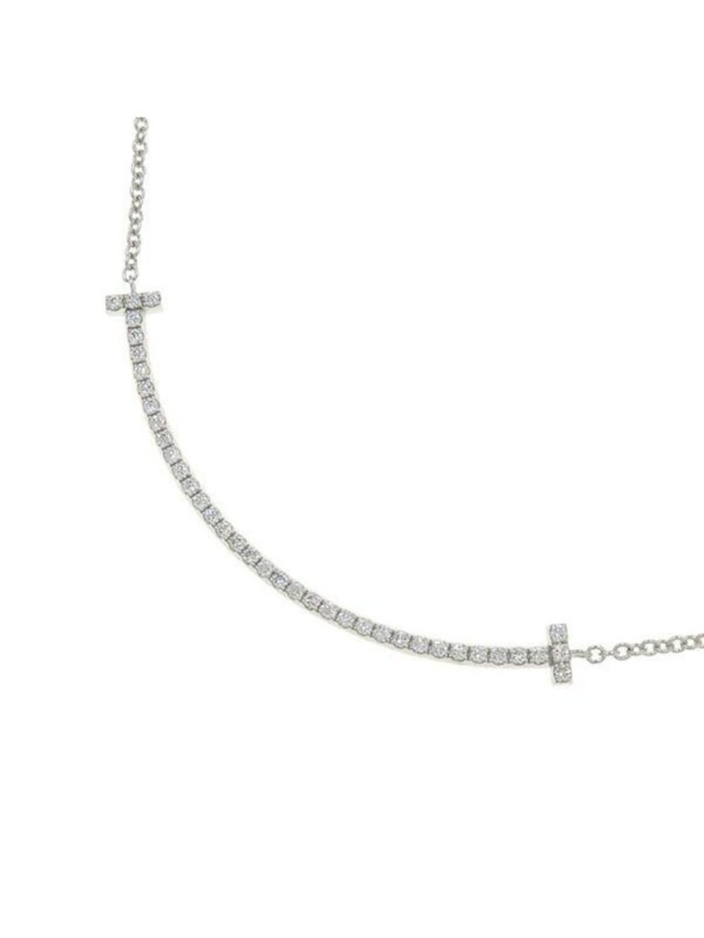 Tiffany & Co T Smile Diamond Necklace Small